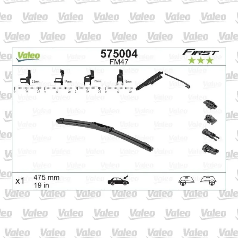 Silecek Süpürgesi Ön 475 mm - 19 inç VALEO 575004