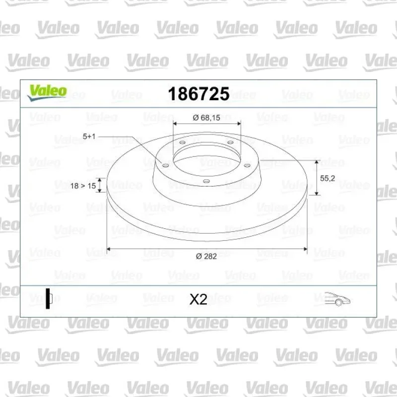 Fren Disk Ayna Ön Sağ ve Sol VALEO 186725 – Volkswagen Transporter 2.5 TDI / 2.8