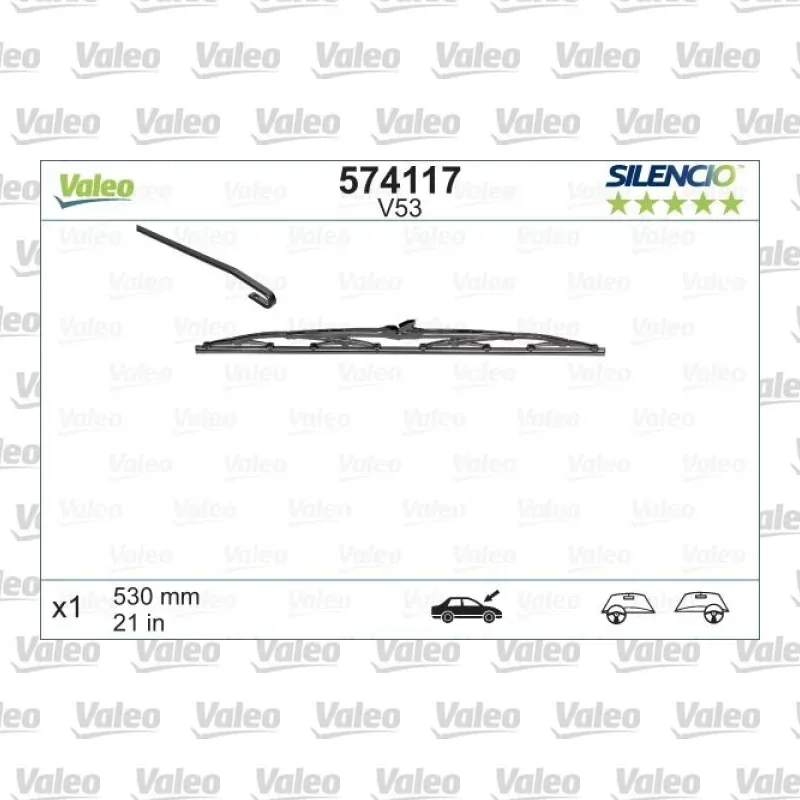 Silecek Süpürgesi Ön 530 mm - 21 inç VALEO 574117