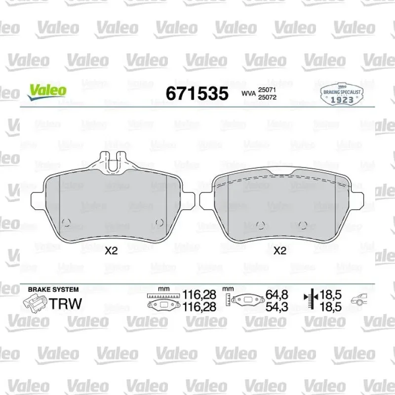 Fren Disk Balata Arka VALEO 671535 – Mercedes-Benz S 350