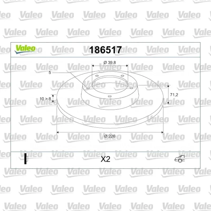Fren Disk Ayna Arka Sağ ve Sol VALEO 186517 – Volkswagen / Seat