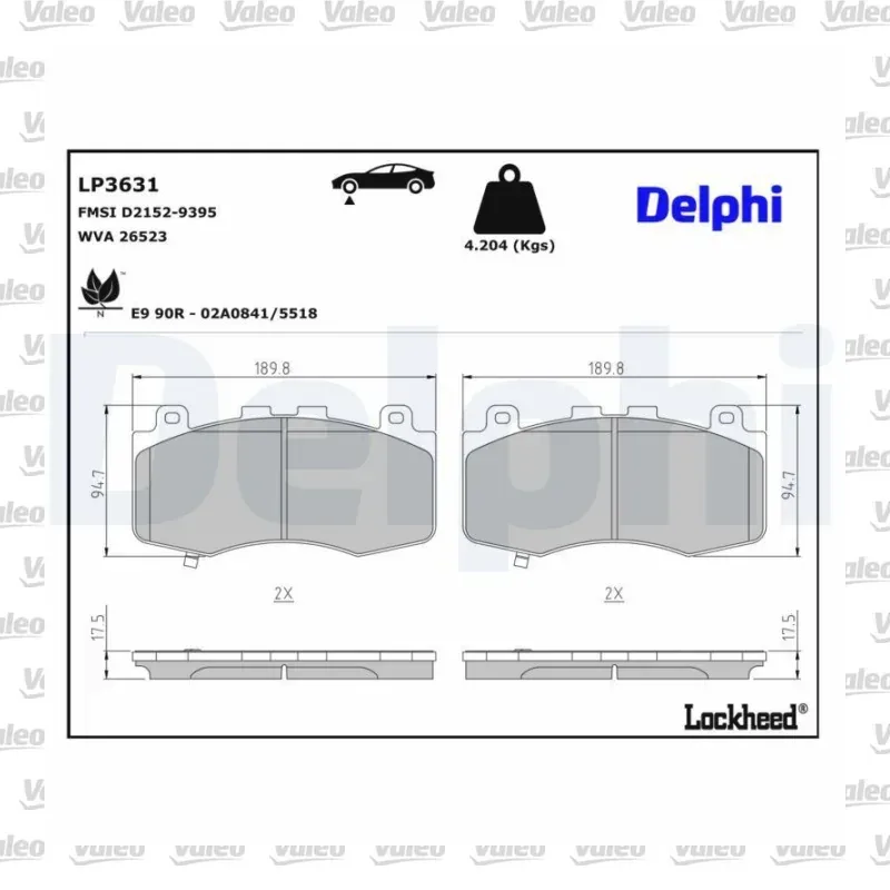 Fren Disk Balata Ön VALEO 671846 – Jeep Grand Cherokee
