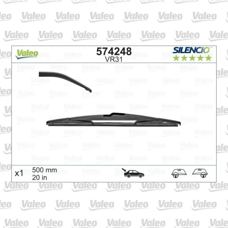 Silecek Süpürgesi Arka 500 mm - 20 inç VALEO 574248