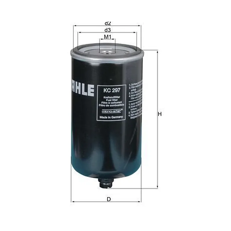 Yakıt Filtresi MAHLE KC 297 – MAN TGA / TGS / TGX