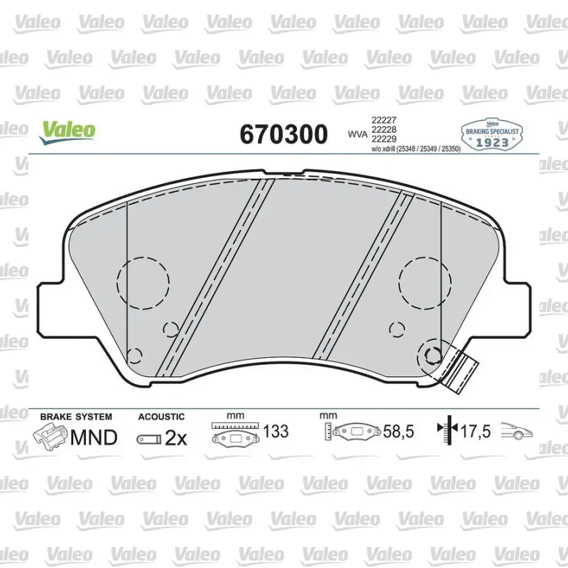 Fren Disk Balata Ön VALEO 670300 – Hyundai / Kia