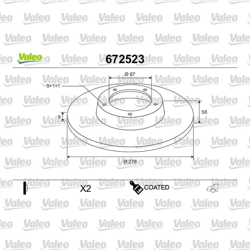 Fren Disk Ayna Arka Sağ ve Sol VALEO 672523 – Mercedes-Benz C 200
