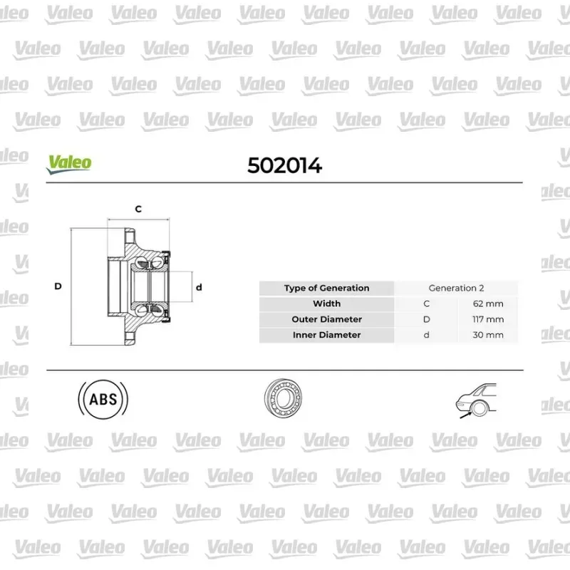 Teker Rulmanı Arka Sağ veya Sol VALEO 502014