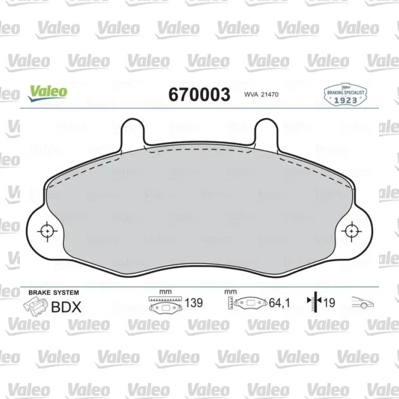 Fren Disk Balata Ön VALEO 670003 – Ford Transit