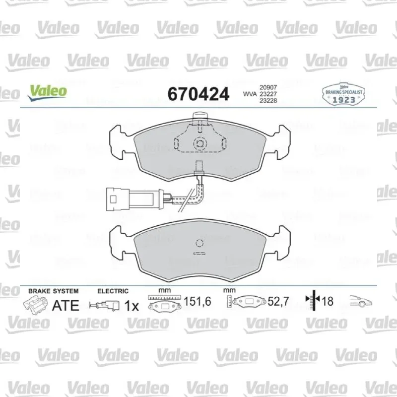 Fren Disk Balata Ön VALEO 670424 – Fiat Punto