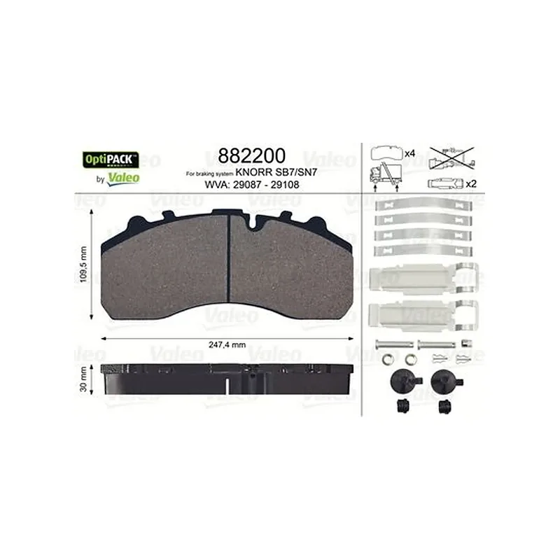 Disk Fren Balata Seti VALEO 882200 – MAN TGA