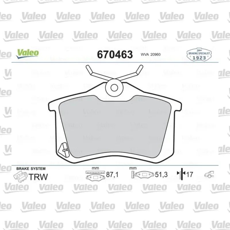 Fren Disk Balata Arka VALEO 670463