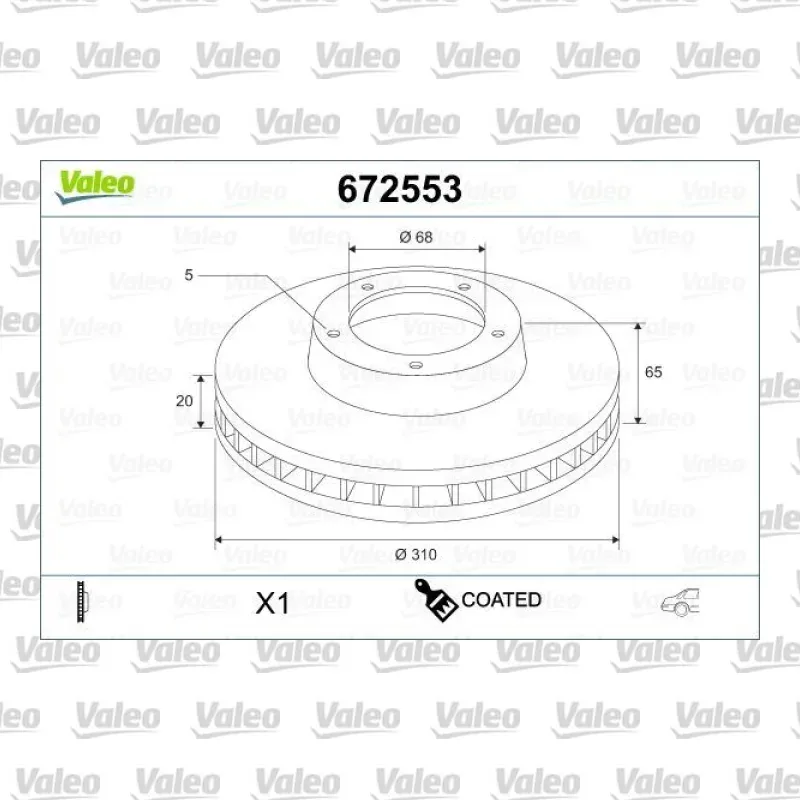 Fren Disk Ayna Arka Sağ ve Sol VALEO 672553 – Volvo XC90