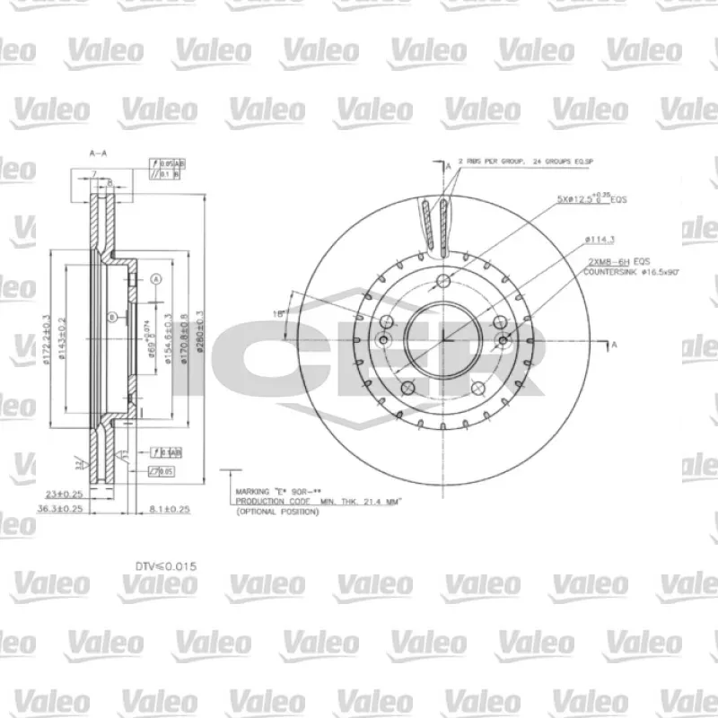 Fren Disk Ayna Ön Sağ ve Sol VALEO 496130 – Hyundai / Kia