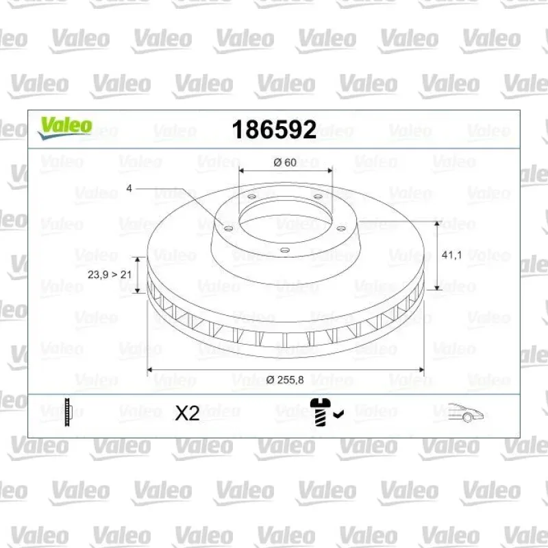 Fren Disk Ayna Ön Sağ ve Sol VALEO 186592 – Opel Astra