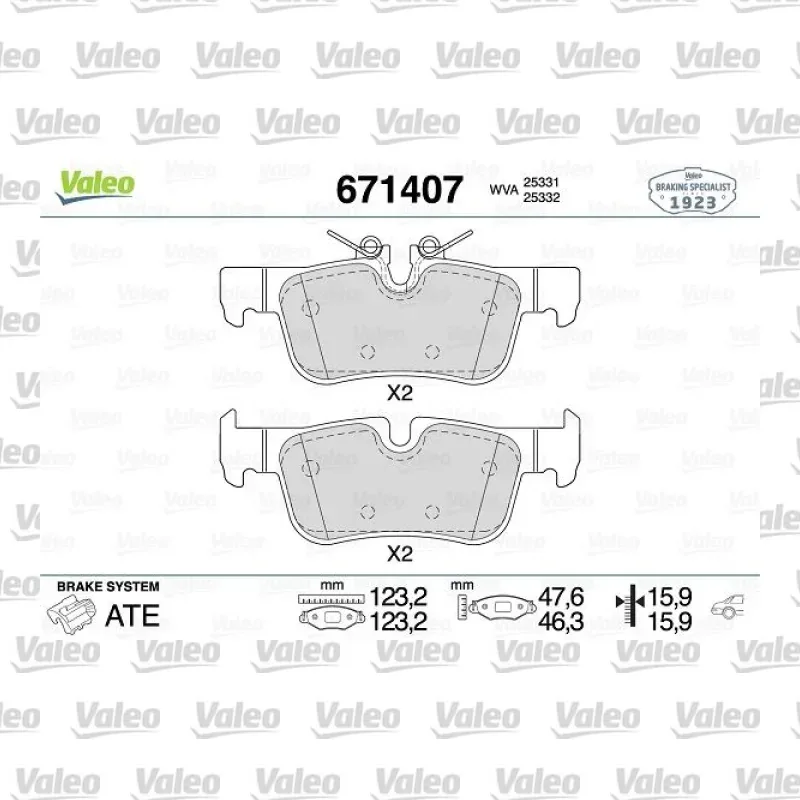 Fren Disk Balata Arka VALEO 671407 – BMW / MINI