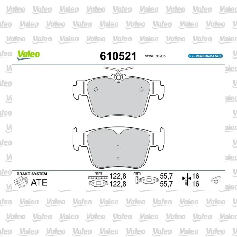 Fren Disk Balata Arka VALEO 610521