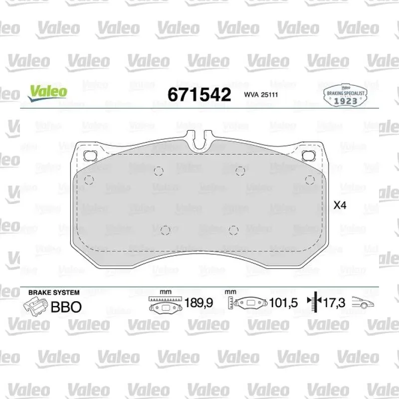 Fren Disk Balata Ön VALEO 671542 – Audi A4