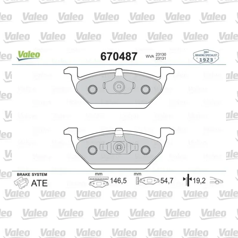 Fren Disk Balata Ön VALEO 670487