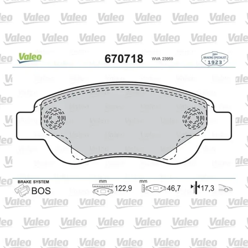 Fren Disk Balata Ön VALEO 670718 – Citroen C1