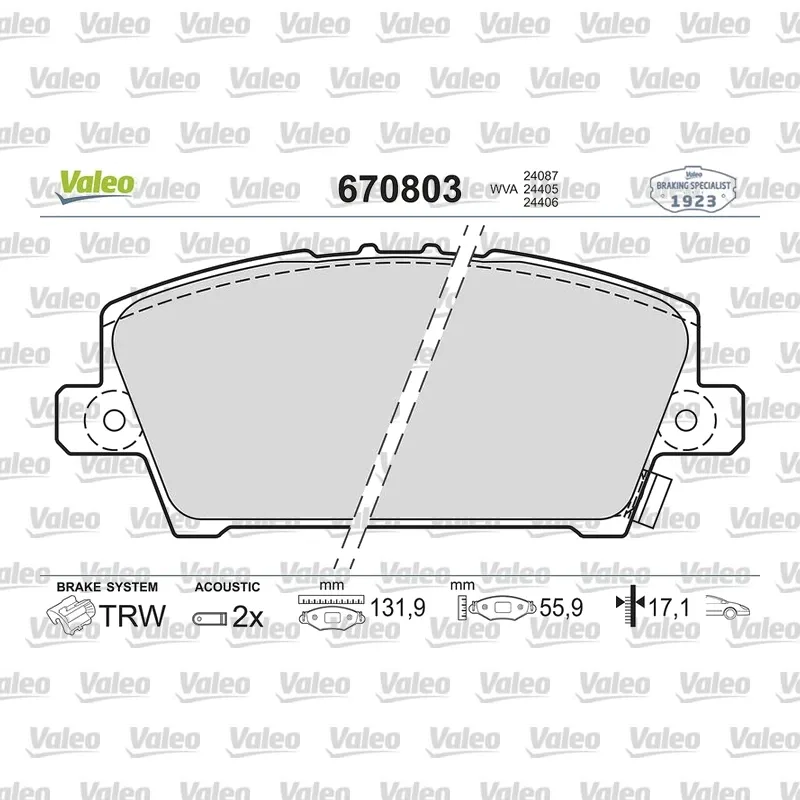 Fren Disk Balata Ön VALEO 670803 – Honda Civic