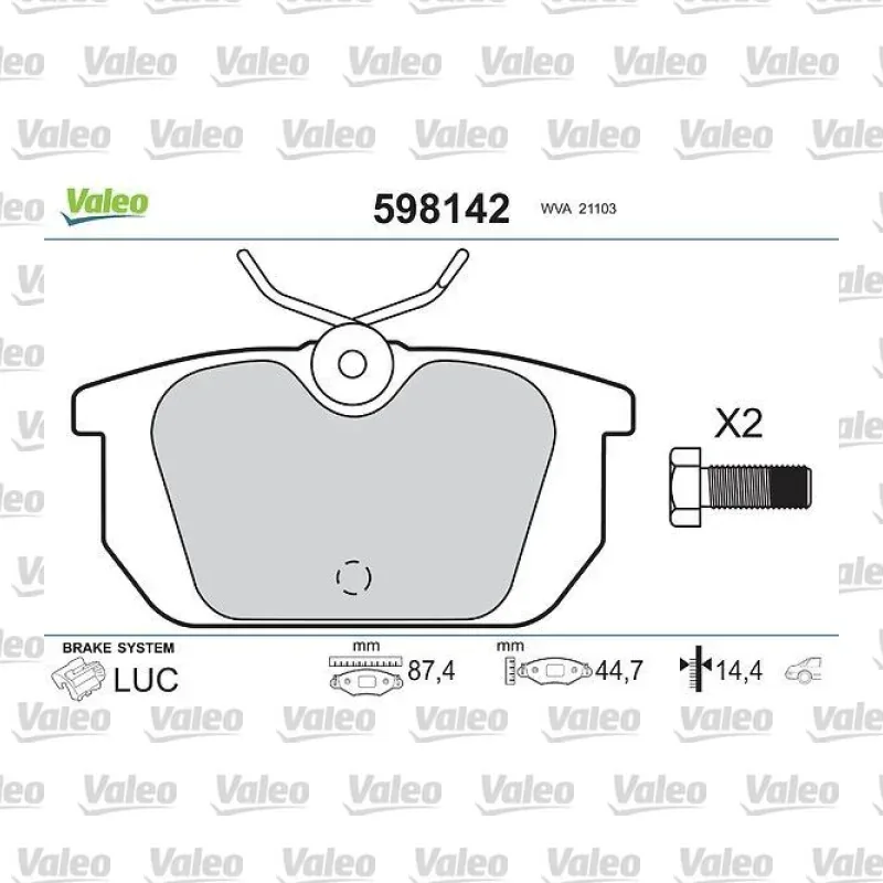 Fiat Punto 1.4 Turbo Arka Fren Balatası – VALEO 598142