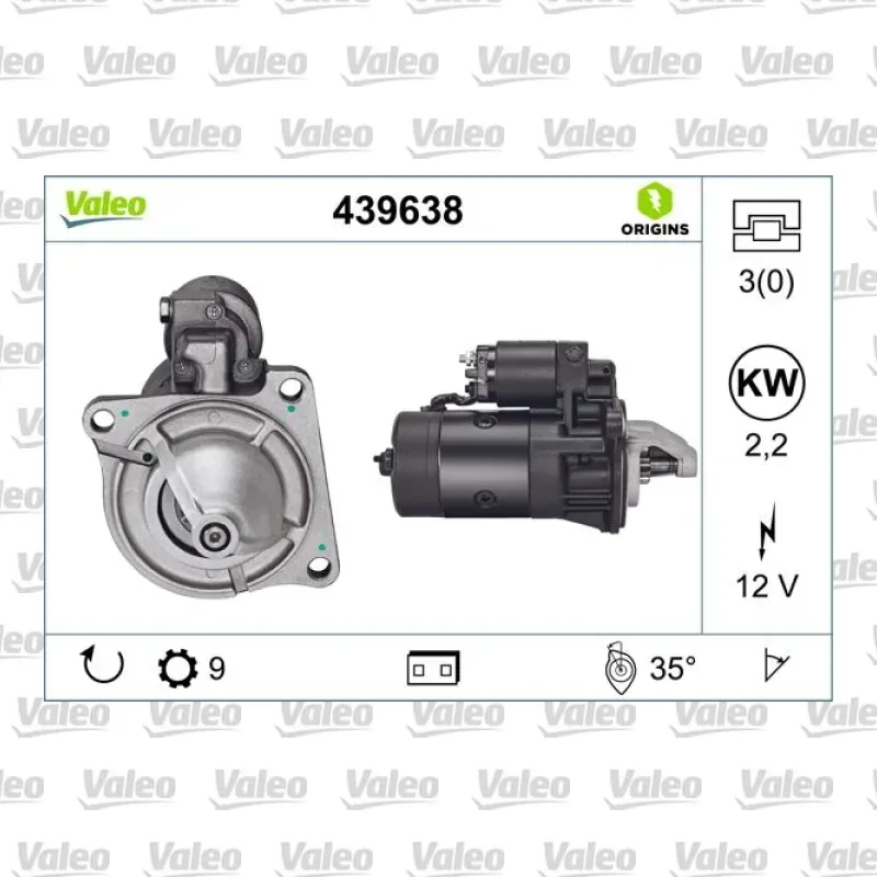 Marş Dinamosu VALEO 439638 – Renault Master 2.4 D / 2.5