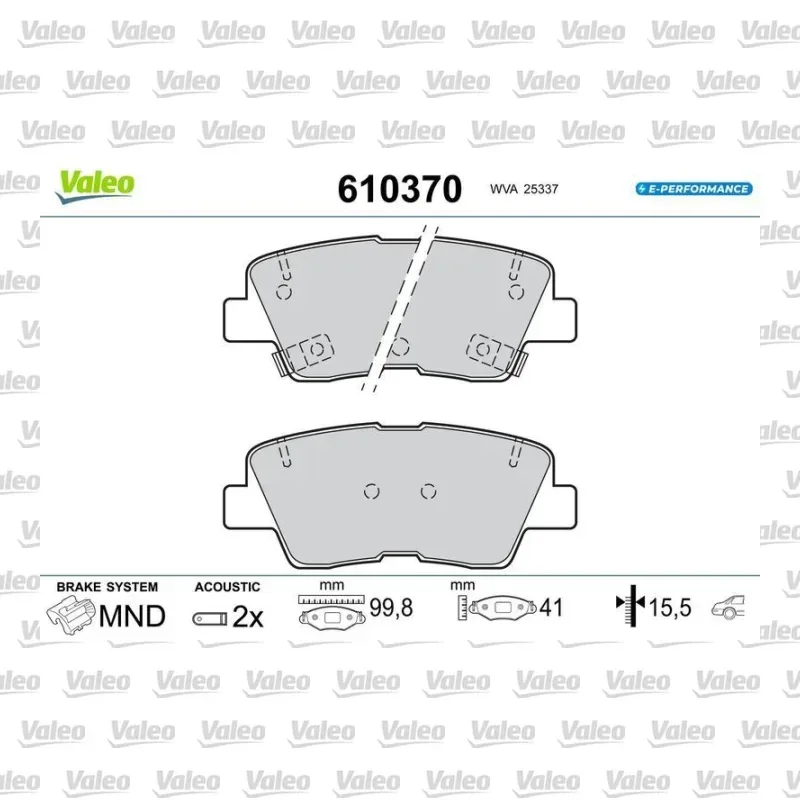 Fren Disk Balata Arka VALEO 610370 – Hyundai / Kia