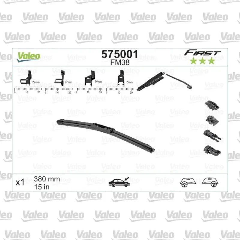 Silecek Süpürgesi Ön Muz Tip 380 mm - 15 inç VALEO 575001