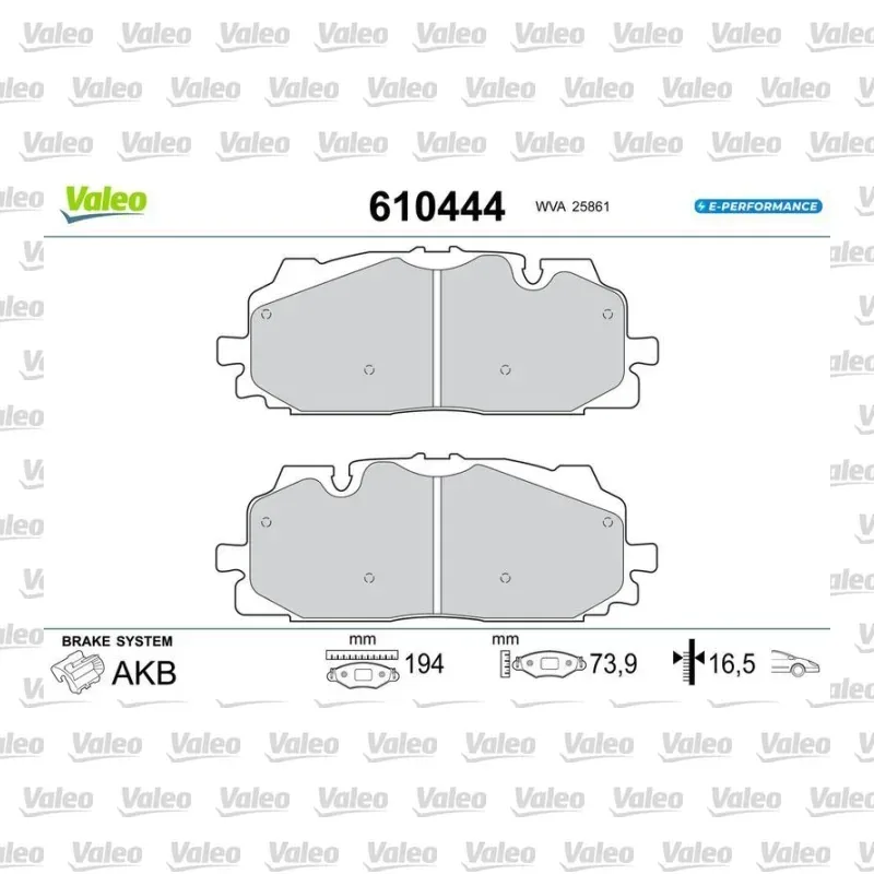 Fren Disk Balata Ön VALEO 610444 – Audi A4