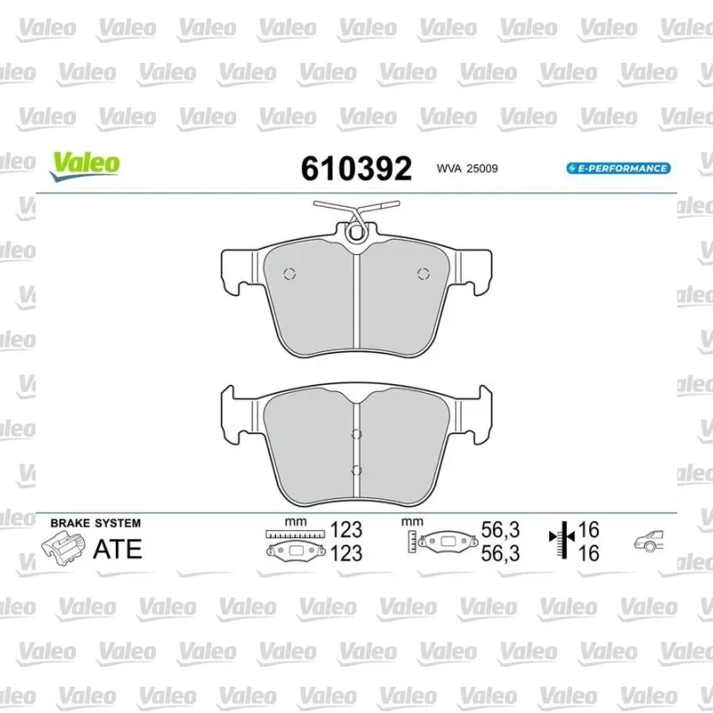 Fren Disk Balata Arka VALEO 610392