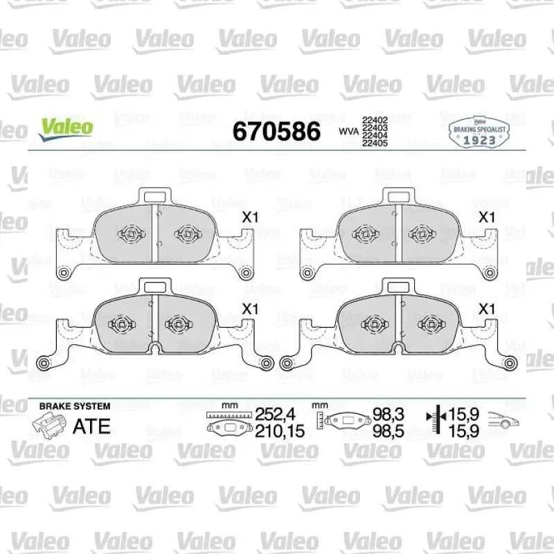 Fren Disk Balata Ön VALEO 670586 – Audi A4