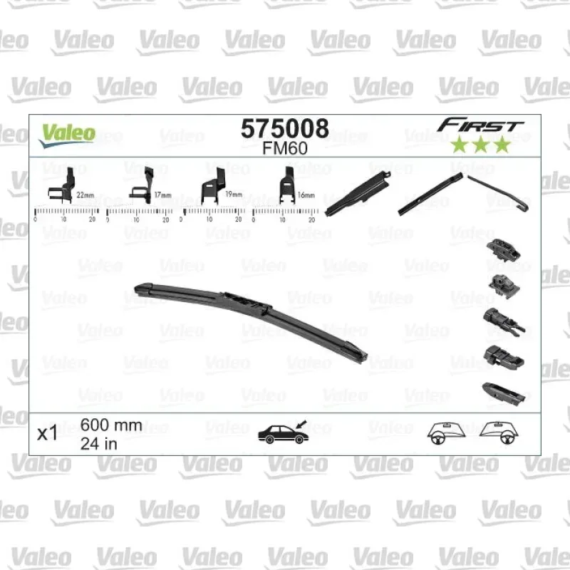 Silecek Süpürgesi Ön 600 mm - 24 inç VALEO 575008
