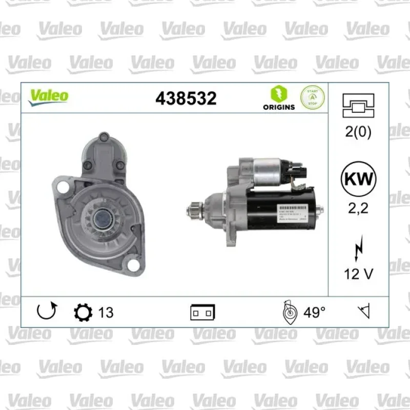 Marş Dinamosu VALEO 438532 – Volkswagen Transporter / Crafter