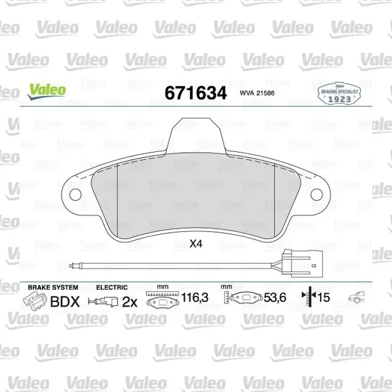 Fren Disk Balata Arka VALEO 671634 – Ford Mondeo / Cougar