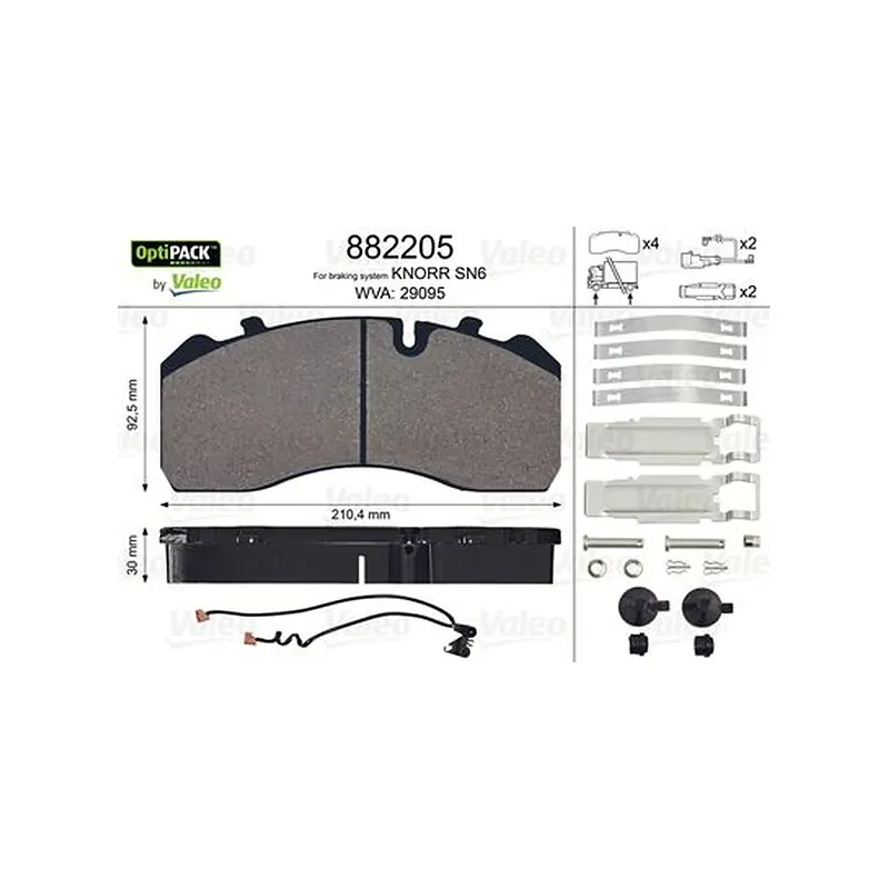 Disk Fren Balata Seti VALEO 882205 – Mercedes-Benz ATEGO 1518 / ATEGO 1524