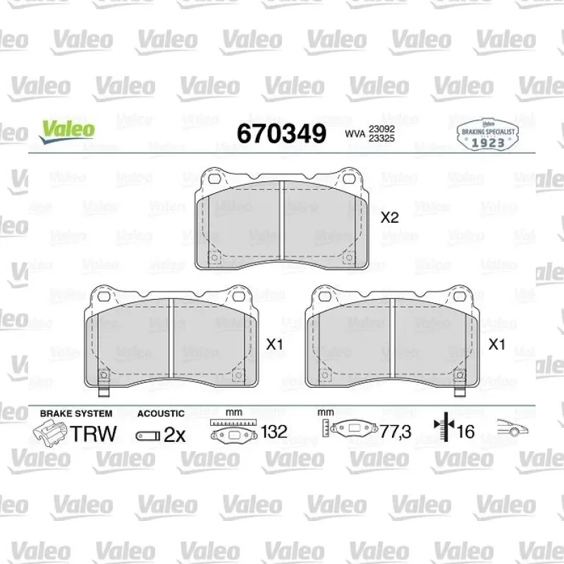 Honda Civic 2.0 Ön Fren Balatası – VALEO 670349