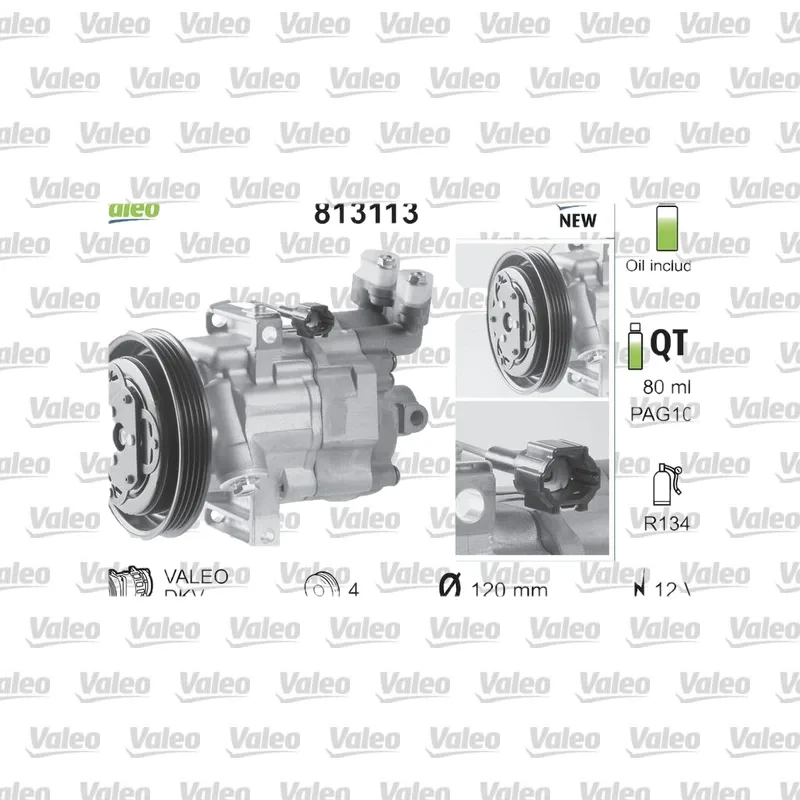 Klima Kompresörü VALEO 813113 – Nissan Micra / Note