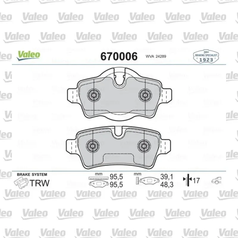 Fren Disk Balata Arka VALEO 670006 – MINI Cooper