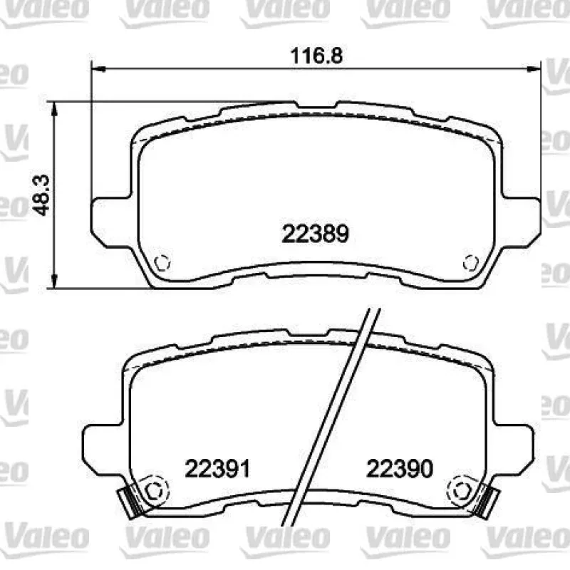Fren Disk Balata Arka VALEO 671405 – Honda HR-V