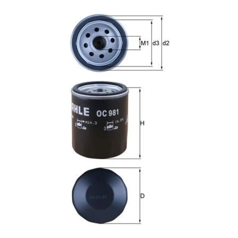 Yağ Filtresi MAHLE OC 981 – JEEP / SEAT / SKODA