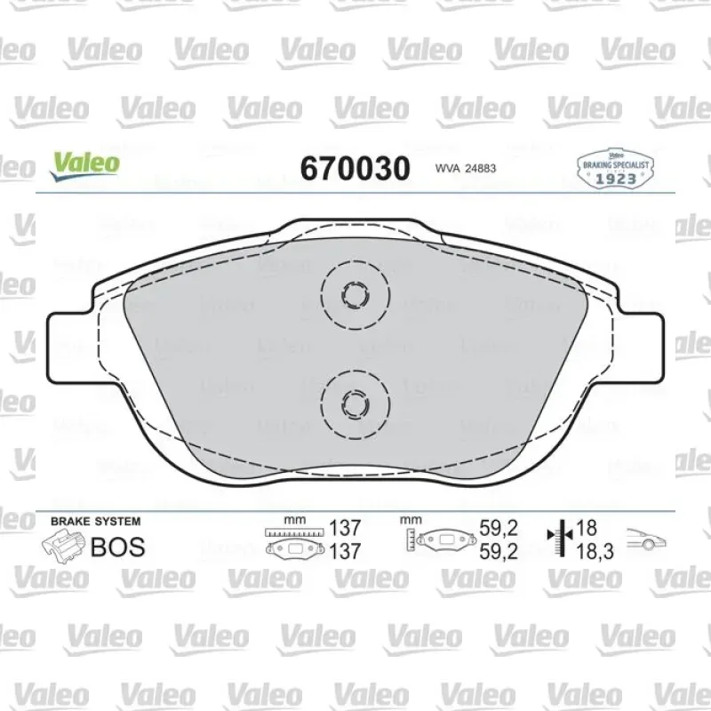 Fren Disk Balata Ön VALEO 670030