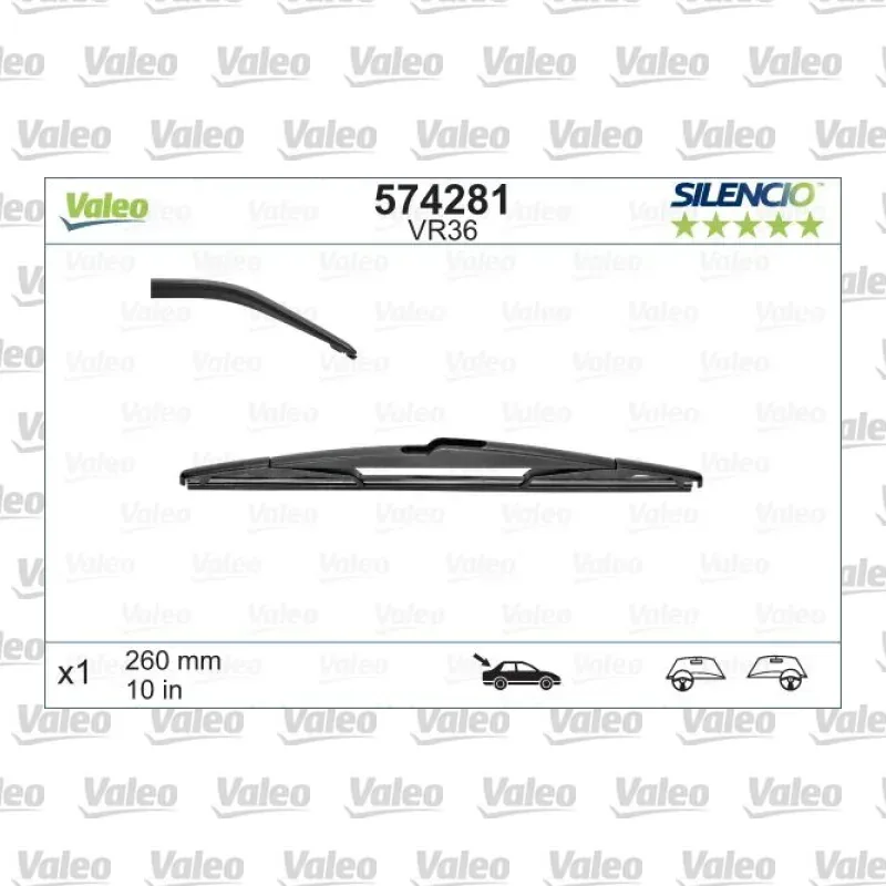 Silecek Süpürgesi Arka 260 mm - 10 inç VALEO 574281 – Renault Megane / Scenic