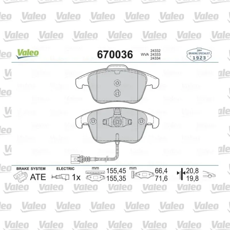 Fren Disk Balata Ön VALEO 670036 – Volkswagen / Audi