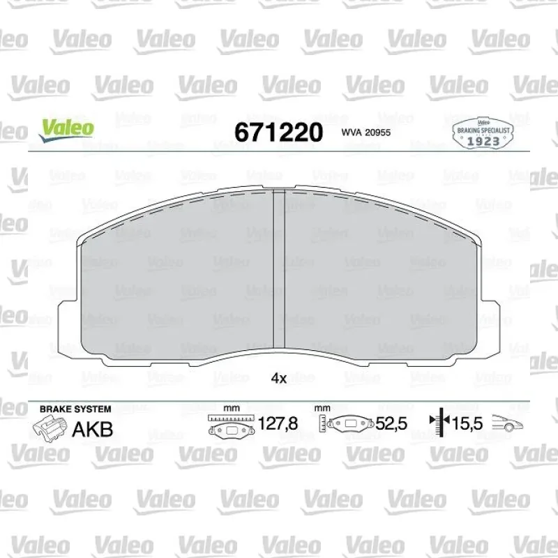 Mitsubishi Lancer 1.8 Ön Fren Balatası – VALEO 671220