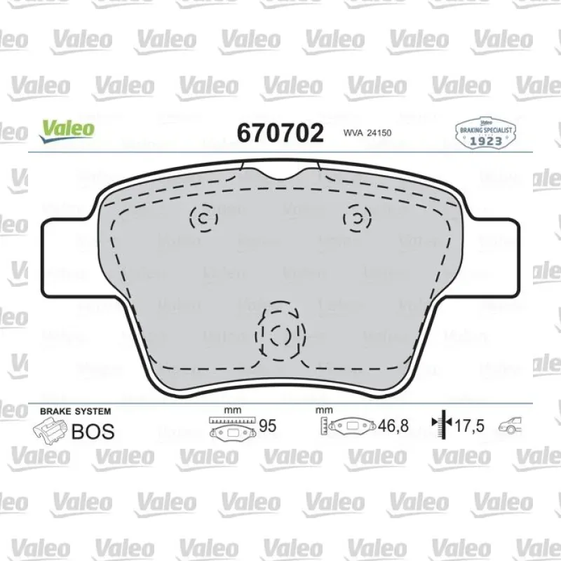 Fren Disk Balata Arka VALEO 670702 – Peugeot / Citroen