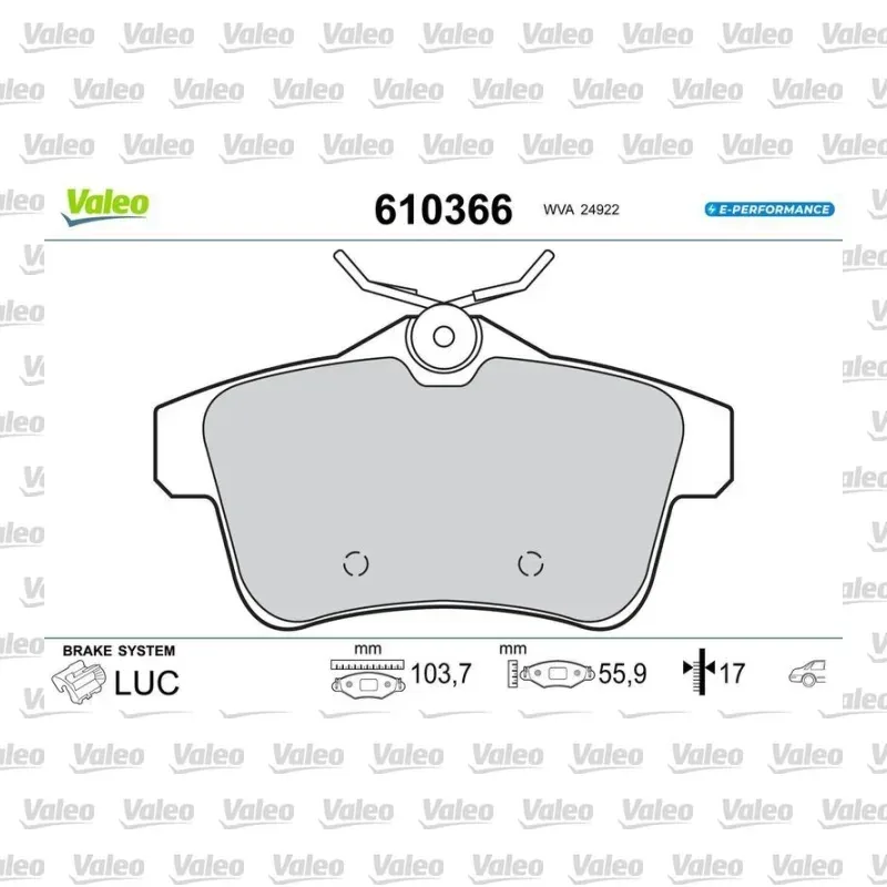 Fren Disk Balata Arka VALEO 610366