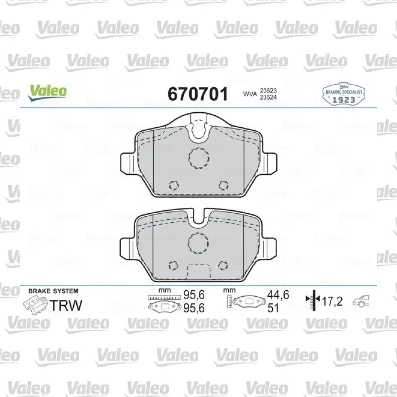 Fren Disk Balata Arka VALEO 670701 – BMW / MINI