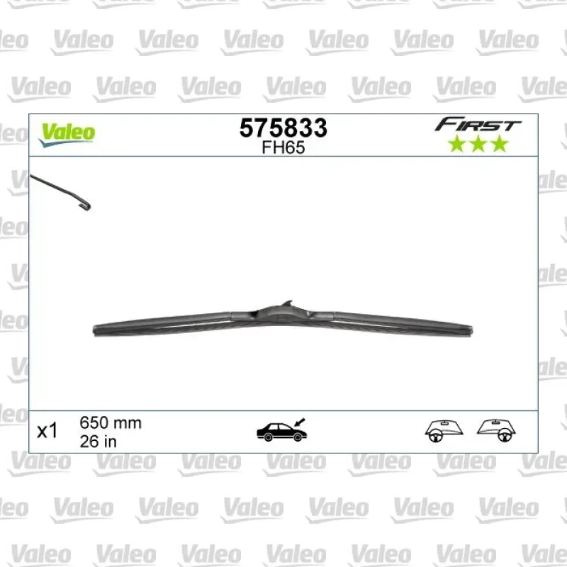 Silecek Süpürgesi Ön Hybrid Tip 650 mm - 26 inç VALEO 575833