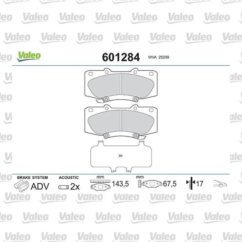 Fren Disk Balata Ön VALEO 601284 – Toyota Hilux