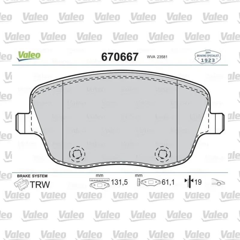 Fren Disk Balata Ön VALEO 670667